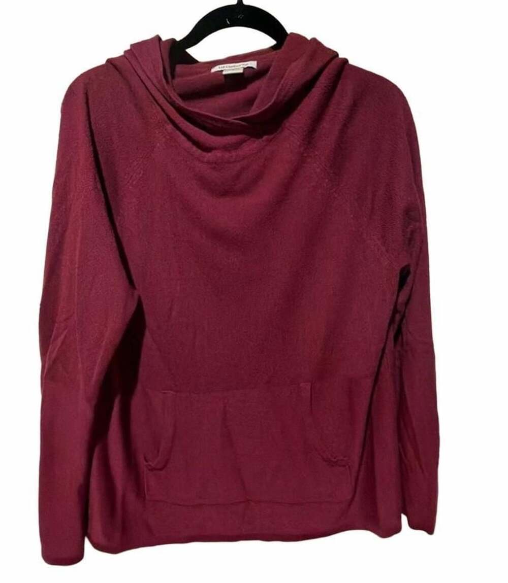 Liz Claiborne Women's Cowl Neck Pullover Sweater, Plum Red, Size L